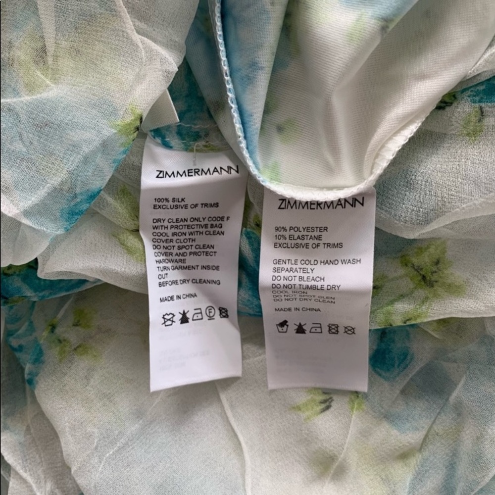 NWOT Zimmermann Breeze Shirred Silk-Georgette Dress - Picture 8 of 8